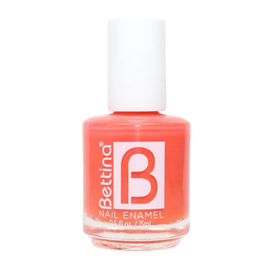 Farmacias Savia Bettina Sherbet nail polish bottle in a 0.5oz size with a colorful label, showcasing the vibrant cosmetic product.