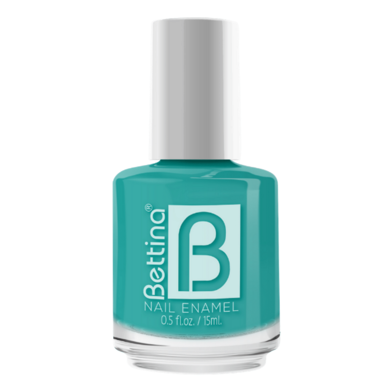 Farmacias Savia Bettina Courage 1436 nail polish bottle, 0.5oz, with a sleek purple color on a white background.