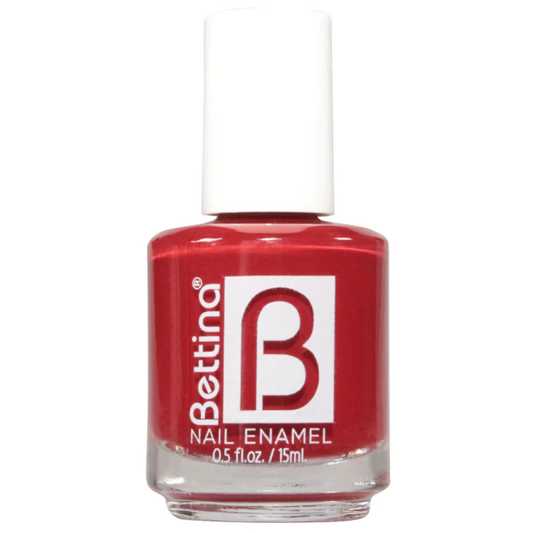 Bottle of Esmalte Bettina Poderosa 1581 nail polish from Farmacias Savia, showing the colorful nail polish inside the bottle.