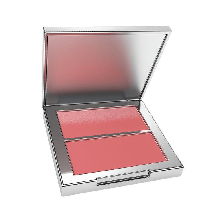 Bettina Blush 2 Impress Duo in Bubbly Pink by Farmacias Savia, showing a compact blush and highlighter palette with pink tones.