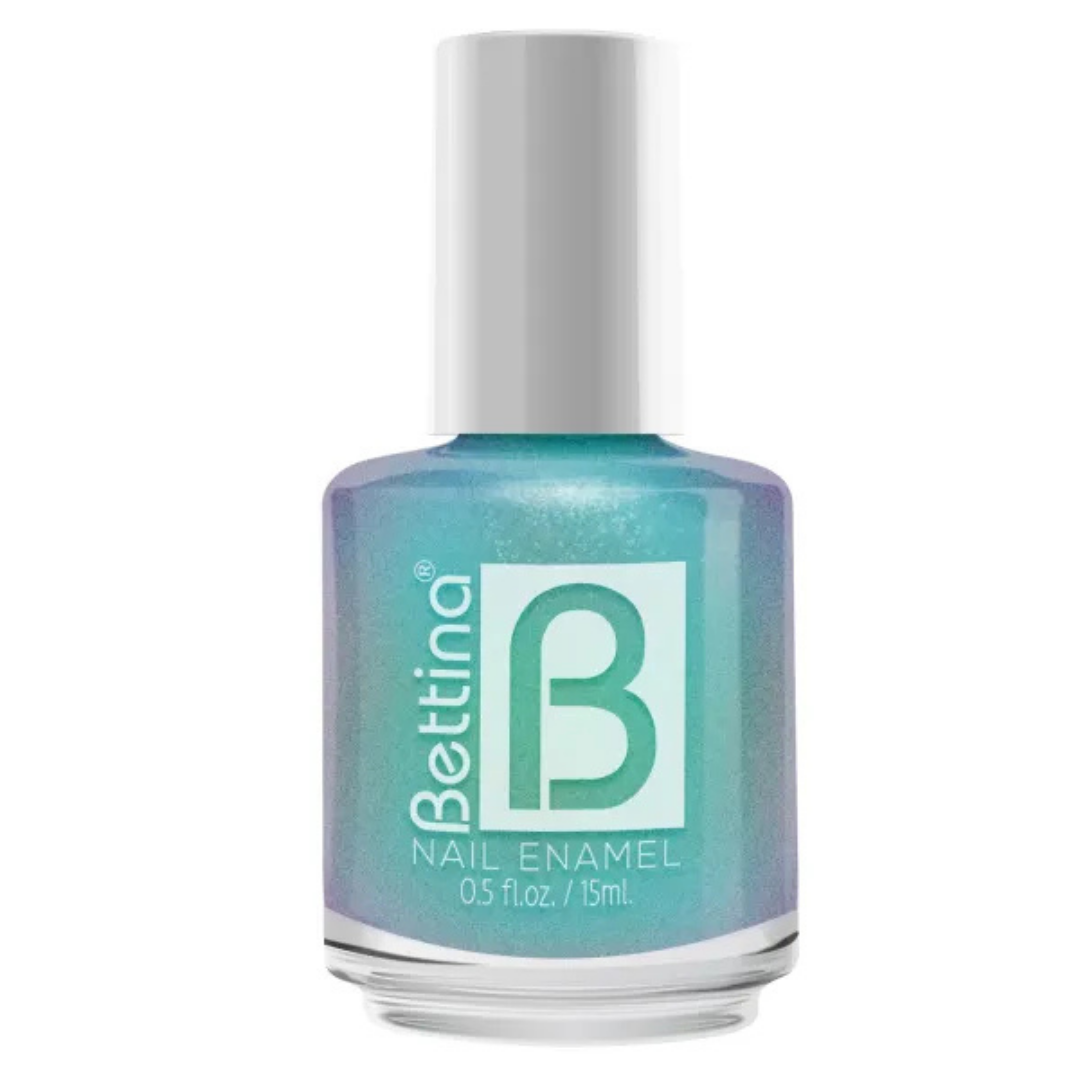 Bottle of Esmalte Bettina Flamenco 1590 nail polish from Farmacias Savia, showing the orange-red color in a 0.5oz container.