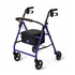 Blue Medline rollator walker with seat and 6-inch wheels, featuring a sturdy frame and comfortable grip for easy mobility.
