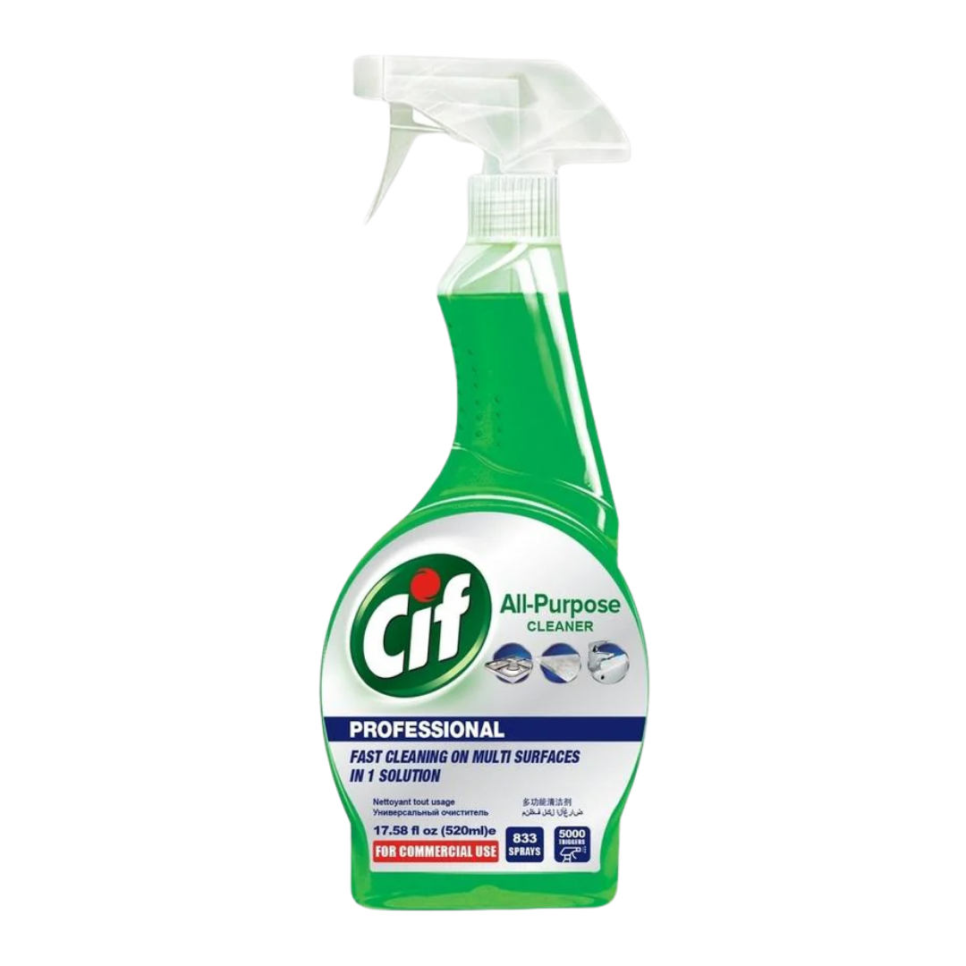 Farmacias Savia Cif Pro All Purpose Spray Cleaner in 17.6oz bottle, effective for cleaning multiple surfaces.