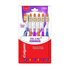Colgate Zig Zag anti-bacterial soft toothbrushes value pack with six toothbrushes, featuring colorful bristles and ergonomic handles.