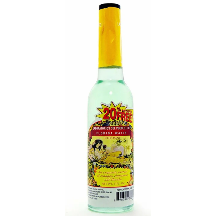 Farmacias Savia Laboratorios Del Pueblo Florida Water Cologne 9 oz bottle, refreshing olor y ambiente scent with floral notes.