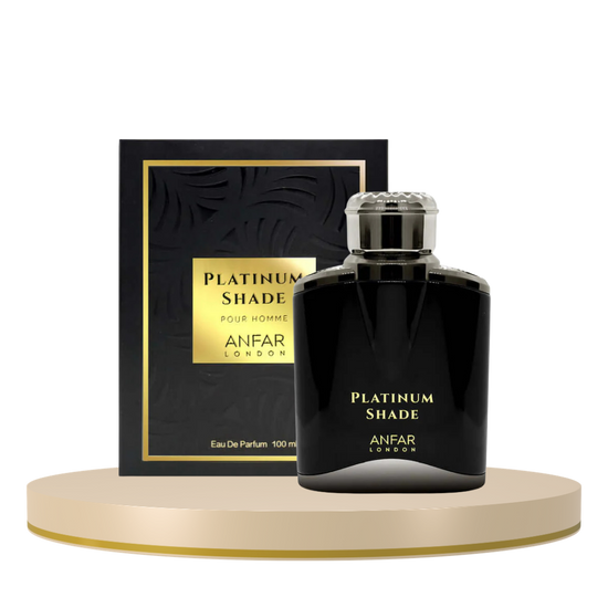 Perfume bottle of ANFAR PLATINUM SHADE by Farmacias Savia with sleek design and silver accents.