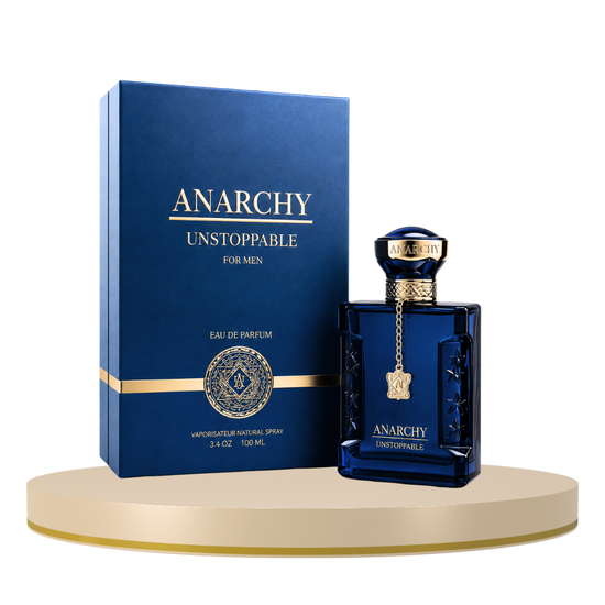 Farmacias Savia Anarchy Unstoppable perfume bottle, 3.4oz, with sleek design and modern fragrance packaging.