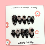 Angelic Lace Black Elegant Nail Wraps