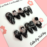 Angelic Lace Black Elegant Nail Wraps