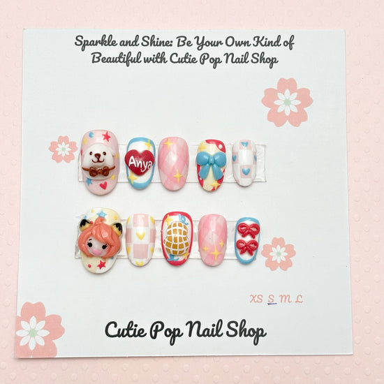 Anya Peanut Anime Press-On Nail Set