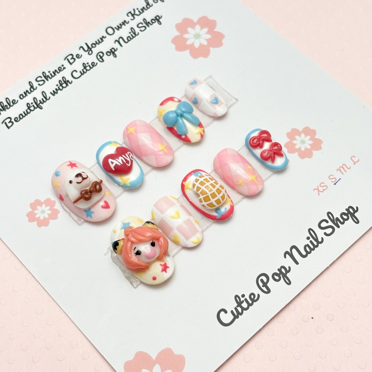 Anya Peanut Anime Press-On Nail Set