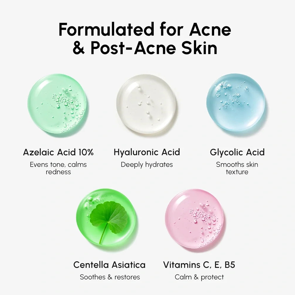 Maree Azelaic Acid Soothing Pads shown in a container with soft, calming pads for gentle skin treatment.