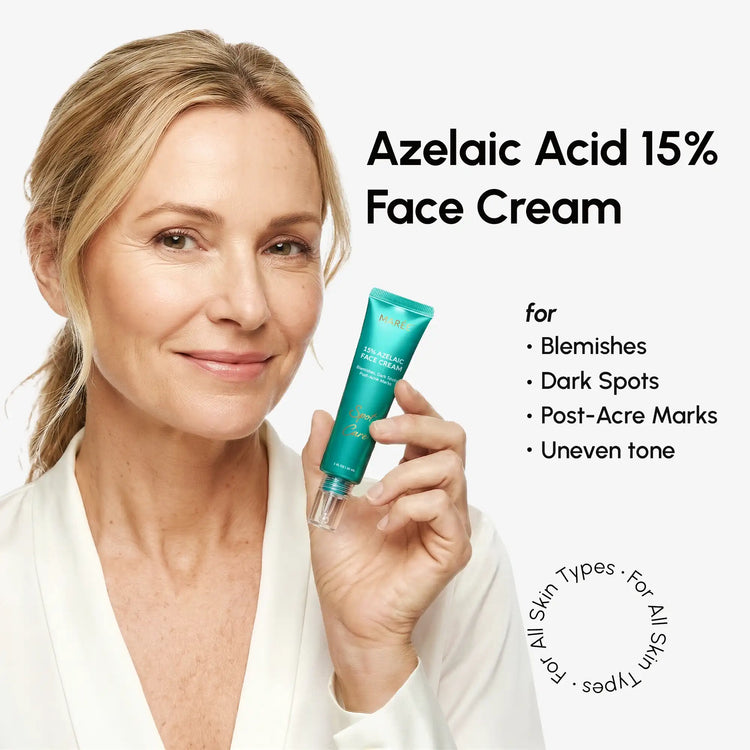 Maree Azelaic Acid Cream for sensitive skin, showing the cream jar with a white lid and soft pink label on a white background