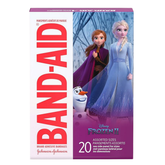 Frozen-themed Band-Aid Kids Variety bandages from Farmacias Savia, showing colorful cartoon character designs on adhesive bandages.