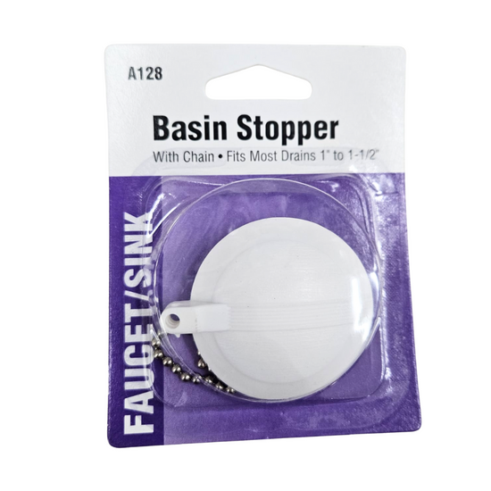 Farmacias Savia basin stopper plug for sinks, made of durable material, fits standard bathroom or kitchen basins.