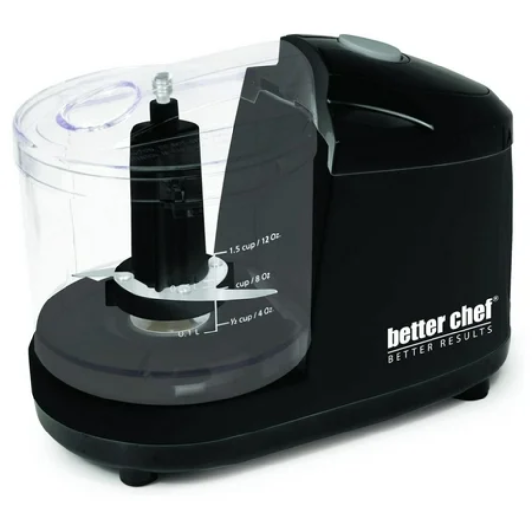 Black BETTER CHEF 1.5-Cup Compact Chopper for kitchen prep, compact design, electric food processor from Farmacias Savia.