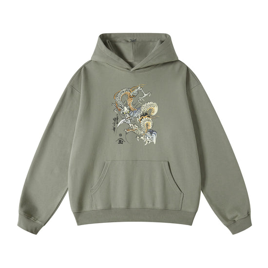 Hawaiian Hoodie For Men Dragon Flight Print Hoodie