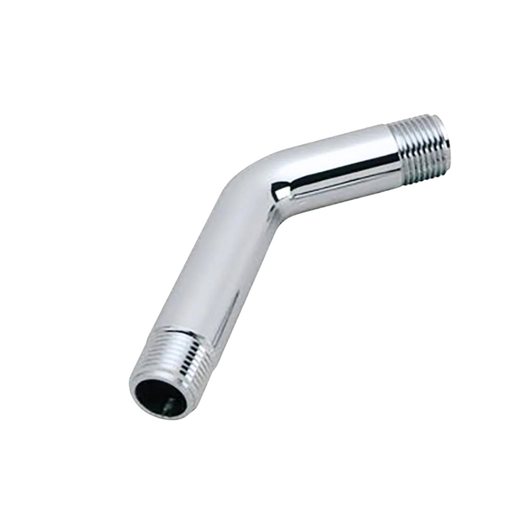 Plastic shower arm from Farmacias Savia, metal connector and white plastic pipe for bathroom shower installation.