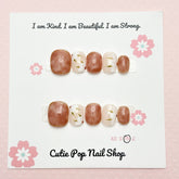Bloom and Beige Floral Press-On Nail Set