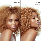 Before and after images of Maree Keratin Hair Treatment showing smoother, shinier hair with biotin infusion.