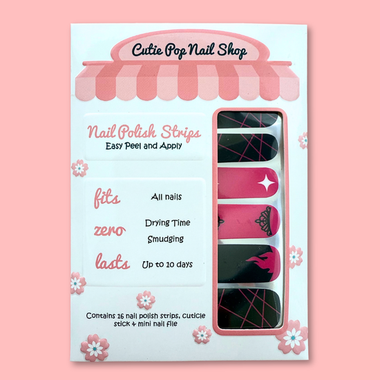 Black Pink Nail Strips