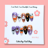 Boo Sparkles Glitter Halloween Press-On Nails