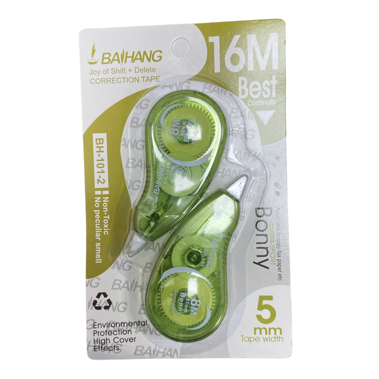 Double pack of Farmacias Savia Cinta Correctora Escolar, 8 meters each, for precise correction of handwritten or printed text.