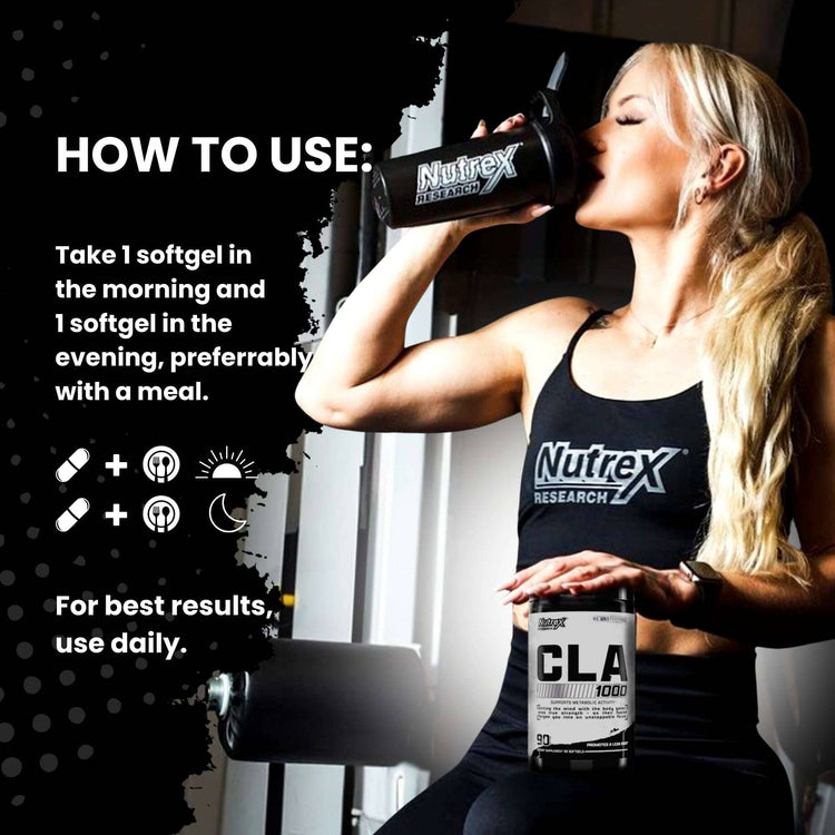 PoorBoySupplements CLA 1000 softgels for weight loss, featuring 90 softgels in a clear bottle with label.