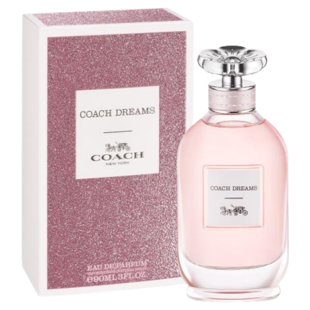 Coach Dreams Eau de Parfum for women in a 3.0oz bottle, featuring a sleek design and floral scent profile.