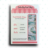 Cutie Pop Nail Shop Justice nail strips with colorful, patterned designs on a white background for easy application.