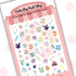 Pastel Eevolution anime nail stickers featuring kawaii Pokémon characters from Cutie Pop Nail Shop, colorful and playful design.