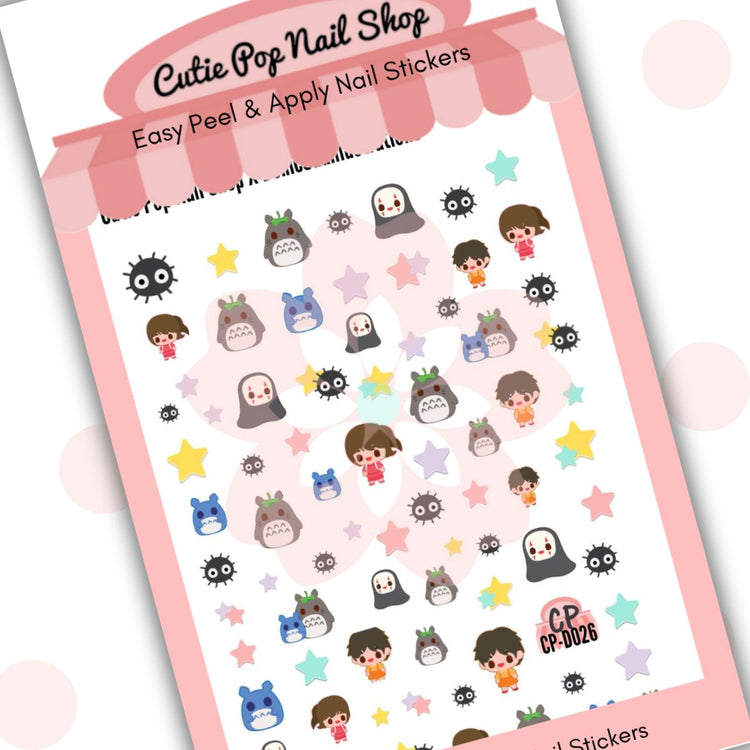 Kawaii Toto nail sticker from Cutie Pop Nail Shop featuring cute cartoon character design for nail art decoration.
