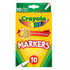 Set of 10 Crayola Classic Fine Tip Markers for school, featuring vibrant colors and precise tips for detailed coloring and writing.