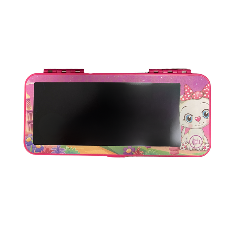 Colorful school pencil case with built-in LED light, designed for students, from Farmacias Savia.