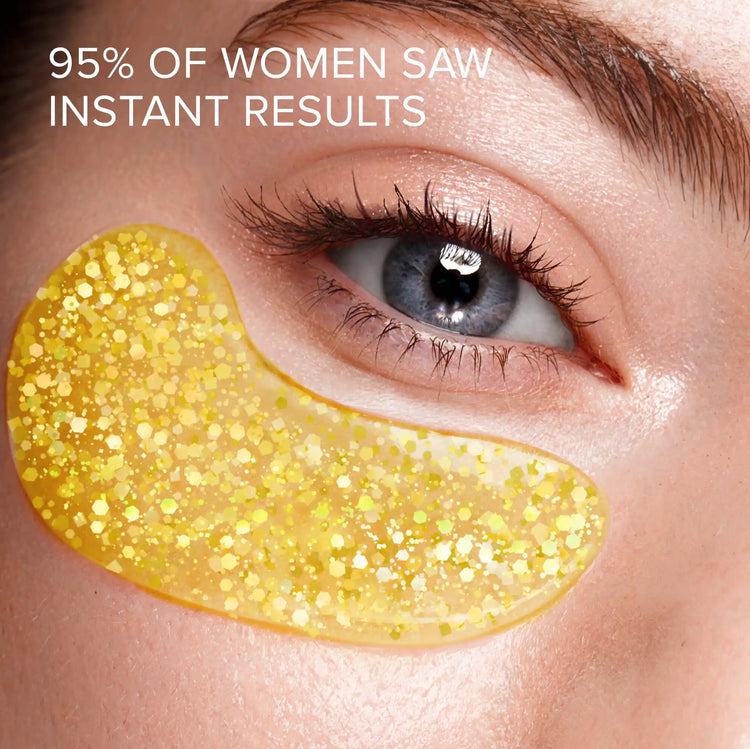 Maree 24K gold anti-aging eye patches with gold-infused gel for reducing puffiness and fine lines around the eyes.