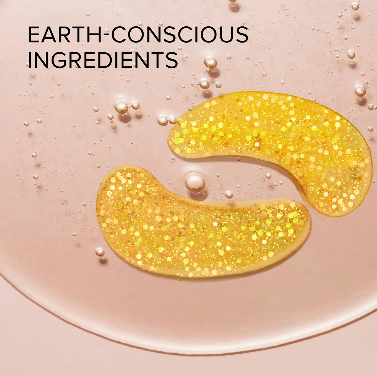 Maree 24K gold anti-aging eye patches on skin, designed to reduce puffiness and fine lines around the eyes.