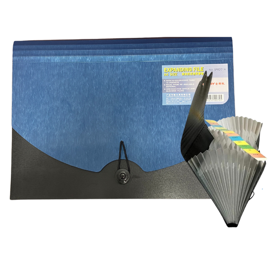 A4 expandable file folder with 13 pockets from Farmacias Savia for organizing papers and documents efficiently.