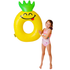 Pineapple-shaped inflatable float from Hogar brand, featuring bright yellow and green colors, ideal for pool relaxation.
