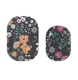 Flower Bursts nail strips by Cutie Pop Nail Shop featuring colorful floral designs for stylish manicures.