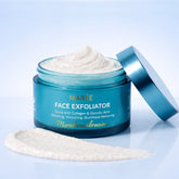 Maree face polishing scrub and exfoliator for smooth, youthful skin, showing the jar with textured scrub inside.