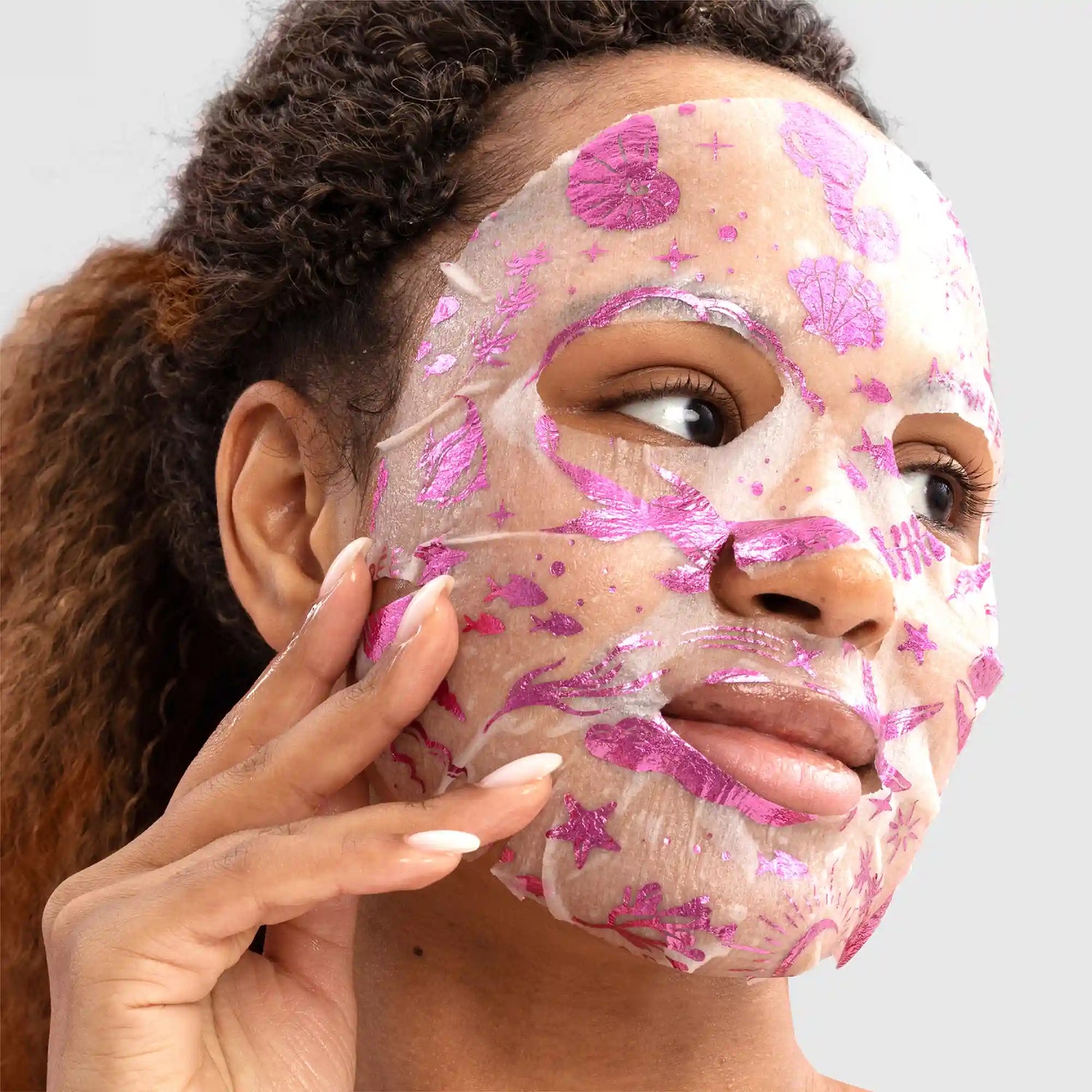 Maree hydrating collagen face mask applied on a woman&