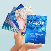Maree hydrating collagen face mask on a woman&