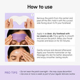 Maree anti-wrinkle forehead patches applied to smooth fine lines and wrinkles on the forehead.