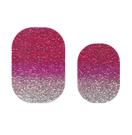 Magenta ombre nail strips by Cutie Pop Nail Shop, showcasing stylish nail designs on a sleek strip of adhesive nails.