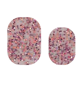 Close-up of Cutie Pop Nail Shop Melody nail strips featuring colorful, floral designs on a white background.