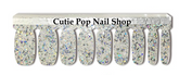 Lightning Dust nail strips by Cutie Pop Nail Shop, featuring vibrant, glittery designs for stylish manicures.
