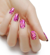 Cutie Pop Nail Shop Aleura nail strips in GBY-1018c design, featuring colorful, patterned nail art strips on a white background.