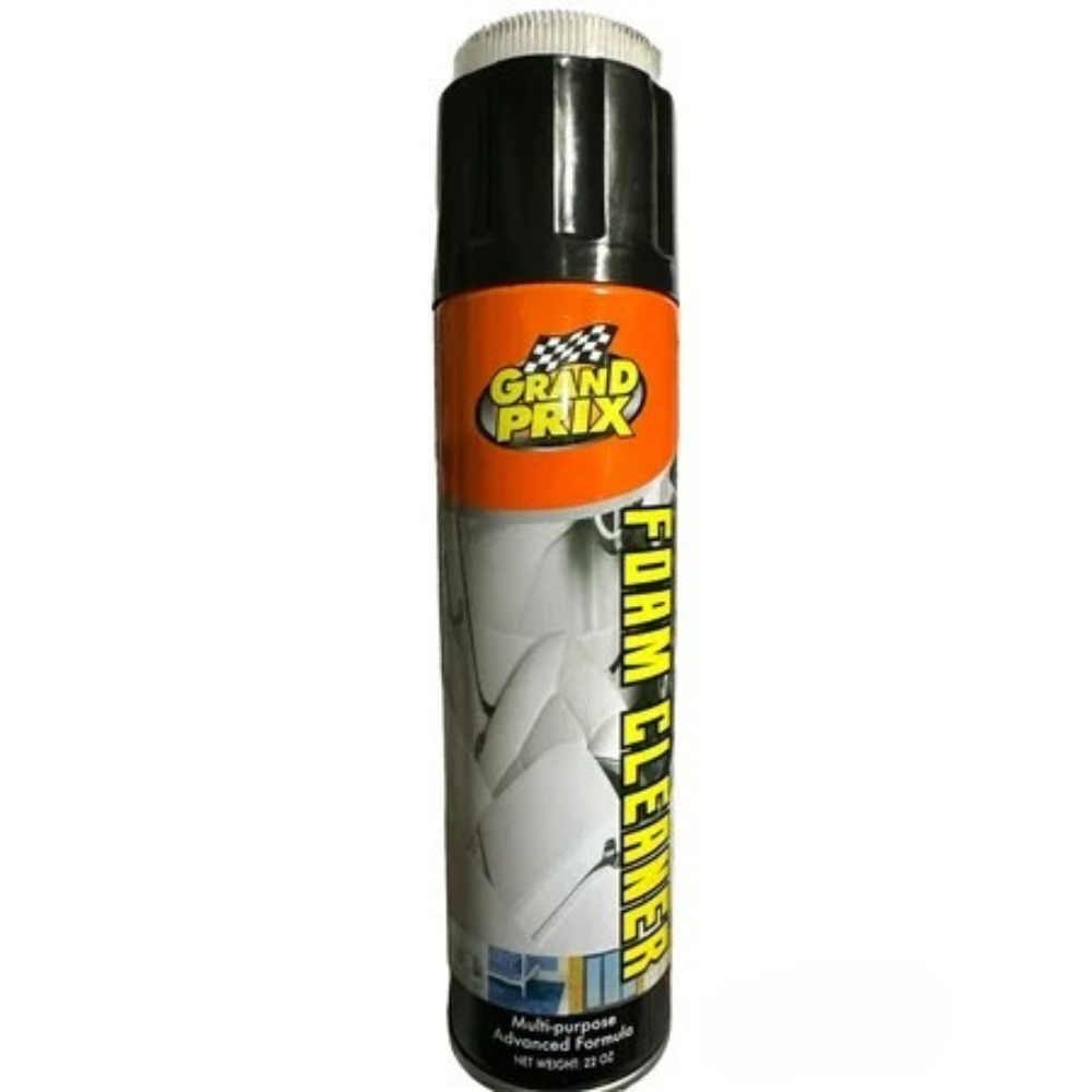 Grand Prix Foam Cleaner 17 oz, a Farmacias Savia car wash and gloss foam cleaner in a spray bottle, ready for vehicle cleaning.