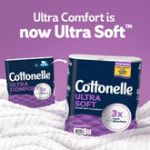 Farmacias Savia Cottonelle Ultra Soft toilet paper, 12 mega rolls of soft, absorbent bath tissues in a protective packaging.