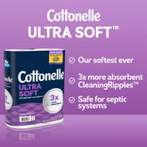 Farmacias Savia Cottonelle Ultra Soft toilet paper 12 Mega Rolls, plush, multi-ply bath tissue with soft, comfortable texture